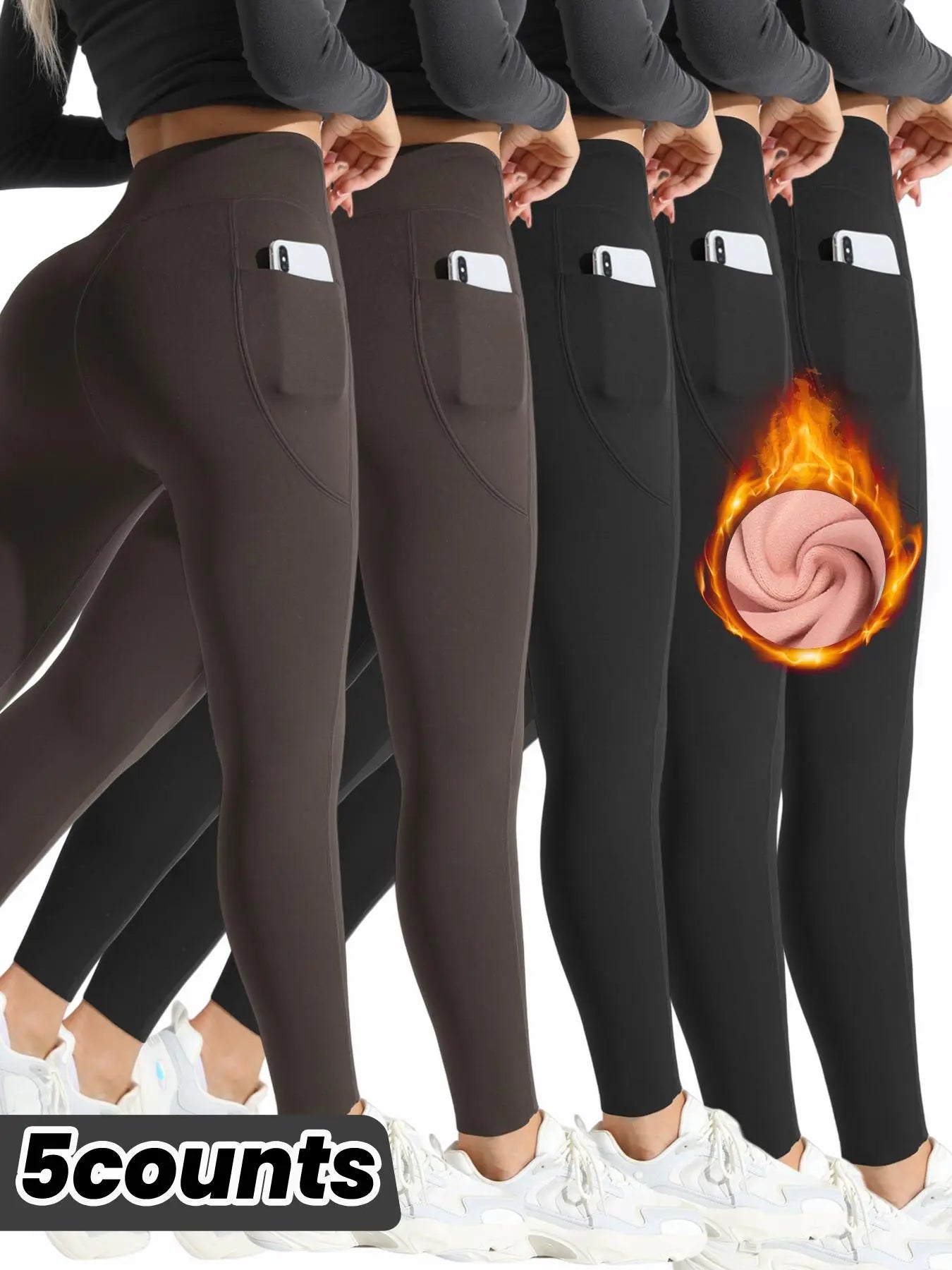 High Waist Thermal Lined Sports Leggings