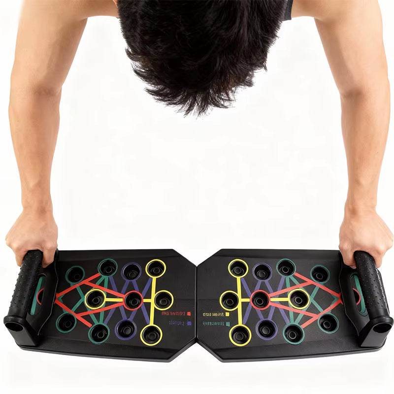 Portable Foldable Push-Up Board Set with Handles Multifunctional Fitness Equipment for Chest Abdomen Arms Back Training
