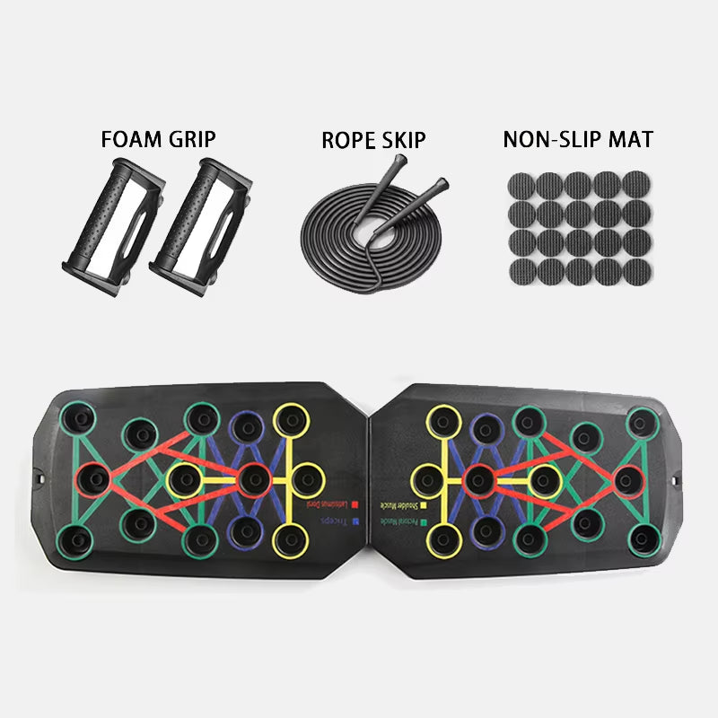 Portable Foldable Push-Up Board Set with Handles Multifunctional Fitness Equipment for Chest Abdomen Arms Back Training